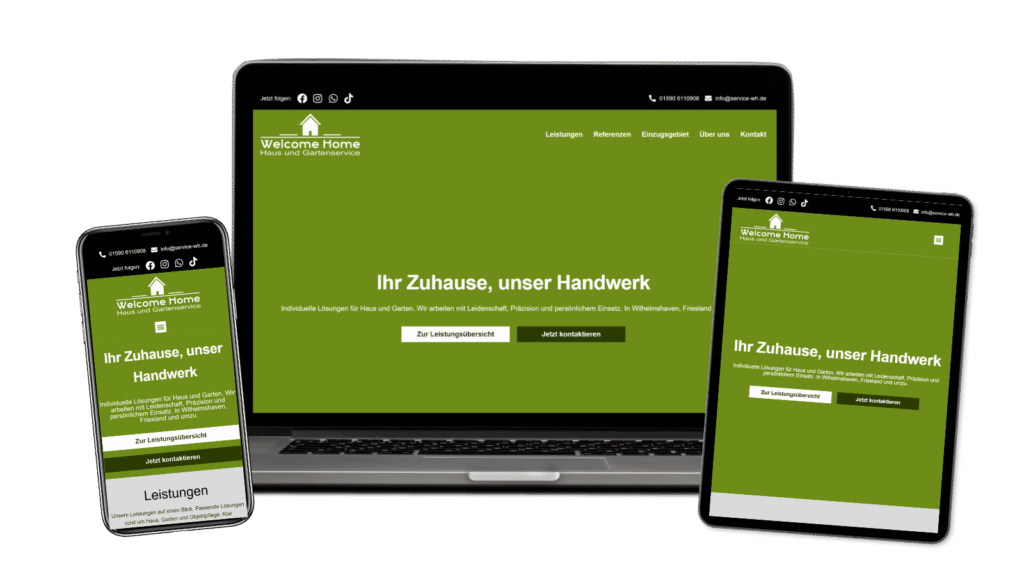 Website von Welcome Home aus Wilhelmshaven