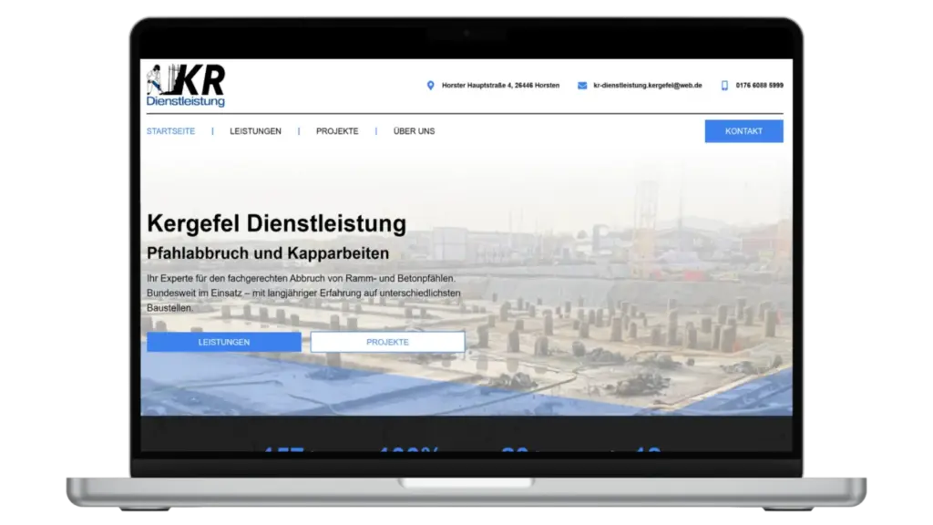 Kergefel Dienstleistung Website Referenz