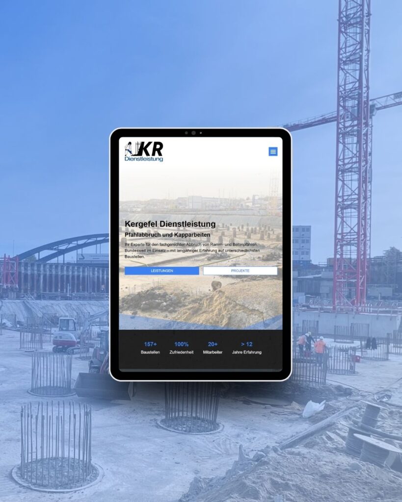 Kergefel Website Tabletversion