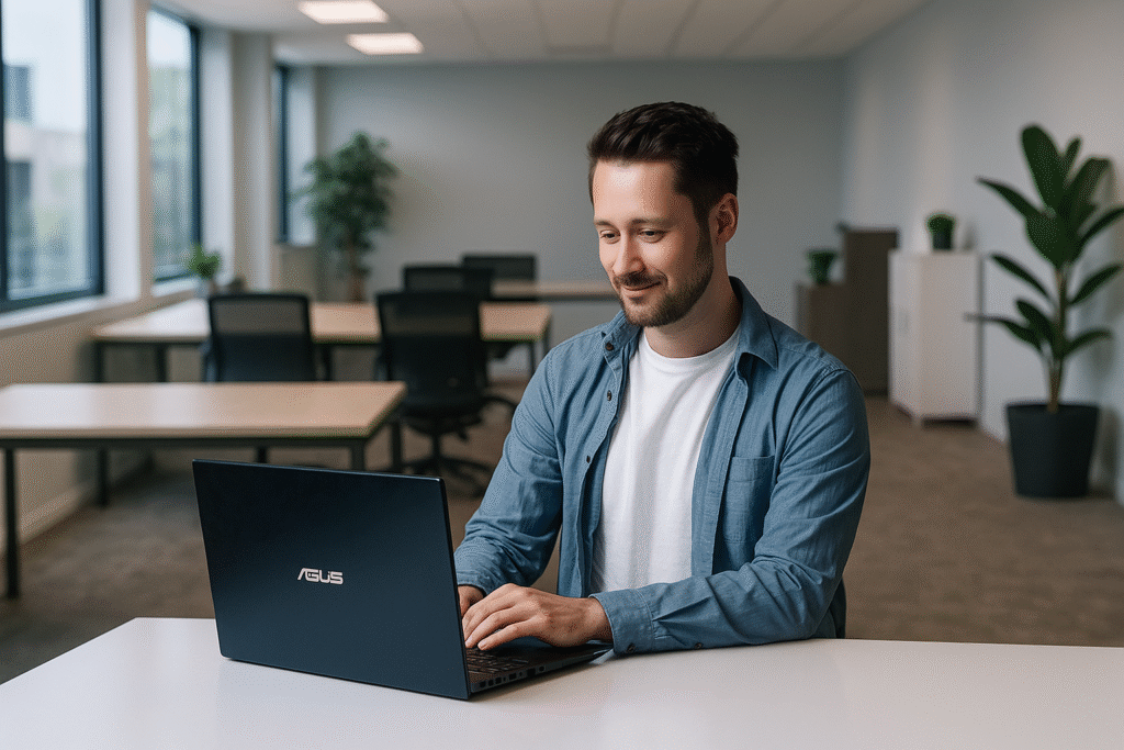 Dustin Siepke im Büro