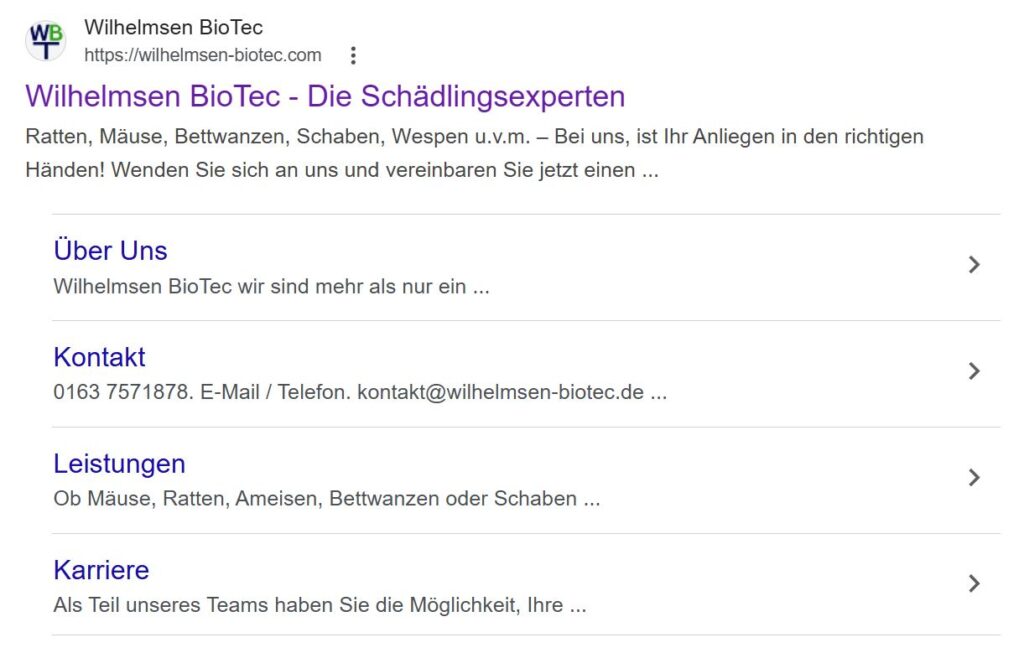 Brand-SERP Wilhelmsen BioTec