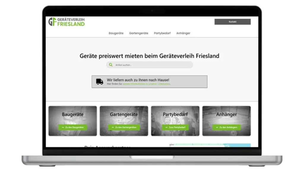 Geräteverleih Friesland GmbH Website Referenz