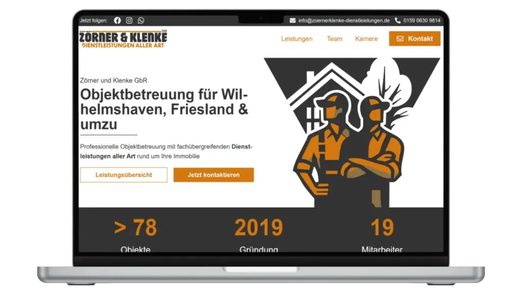 Zörner & Klenke Website Referenz